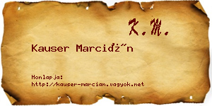 Kauser Marcián névjegykártya